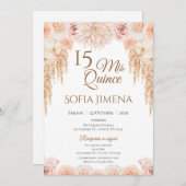 Quincenera Einladung in Spanisch Boho (Vorne/Hinten)
