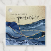 Quinceñera, elegantes Gold und Blue Agate Geschenkanhänger (Vorderseite)