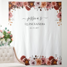 Quinceñera Elegantes rosa Foto Hintergrund Wandteppich