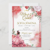 Quincenera Invitation in Spanish Boho Einladung (Vorderseite)