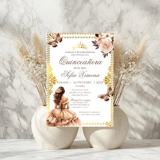 Quincenera Invitation in Spanish Boho Einladung