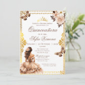 Quincenera Invitation in Spanish Boho Einladung (Stehend Vorderseite)