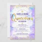Quinceñera Lila Wasserbad Lido di Lugano Einladung (Vorderseite)