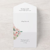 Quinceñera Pink und Gold Blume All In One Einladung (Außenbereich)