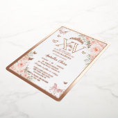 Quinceñera Quince 15 XV Blush Rose Gold Folieneinladung (Gedreht)