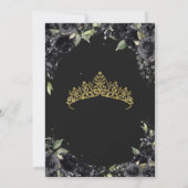 Quinceñera Schwarz & Gold Elegante Watercolor Einladung (Rückseite)