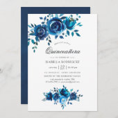 Quinceñera, Seestreitkräfte und Weißwasserfarben Einladung (Vorne/Hinten)