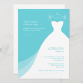 Quinceñera Vestido Azul Invitaciones Einladung (Vorne/Hinten)