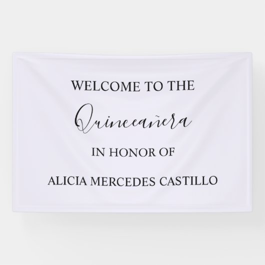 QUINCENIERA BIRTHDAY BANNER (Horizontal)