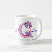 Quincey oder Q Anfangsname bedeutet rosa Tasse (VorderseiteRechts)