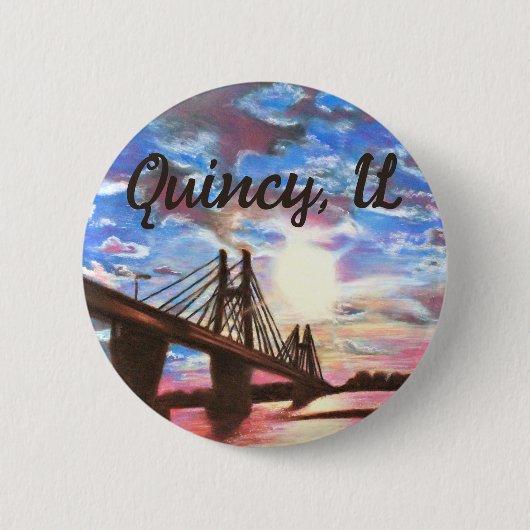 Quincy Bridge Sunset Button (Vorderseite)