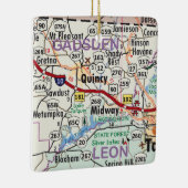 Quincy Florida Map Keramikornament (Rechts)