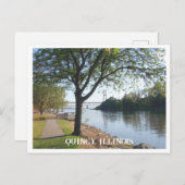 Quincy, Illinois, am Mississippi River Postkarte (Vorne/Hinten)