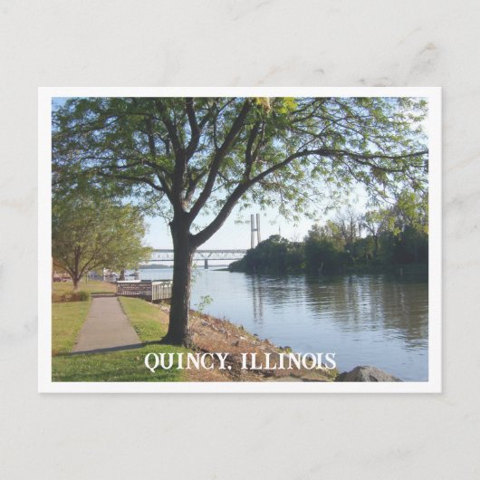 Quincy, Illinois, am Mississippi River Postkarte (Vorderseite)