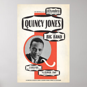 Quincy Jones Big Band Jazzplakat - l'Alhambra Poster