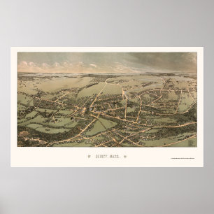 Quincy, MA Panoramic Map - 1877 Poster