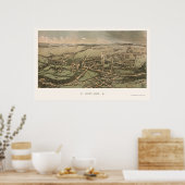 Quincy, MA Panoramic Map - 1877 Poster (Küche)