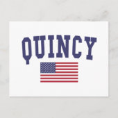 Quincy MA US-Flagge Postkarte (Vorderseite)