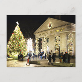 Quincy Market Christmas Tree Boston Postcard Feiertagspostkarte