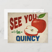 Quincy Massachusetts Apple - Vintage Travel Postkarte (Vorne/Hinten)