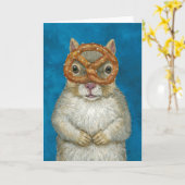 Quincy the Eichhörnchen Grußkarte Karte (Gelbe Blume)