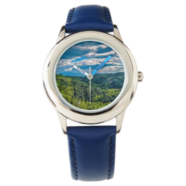 Quindio Armenia Kolumbien Nature Green Blue Sky Armbanduhr (Vorderseite)