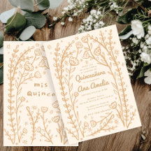 Quineañera 15. BDay Whimsical Floral Vines Custom