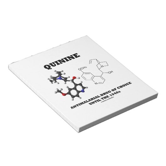 Quinine antimalariale Droge of Choice bis in die 1 Notizblock (angewinkelt)