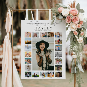 Quinn 21. Geburtstag Foto Zeitstrahl Poster