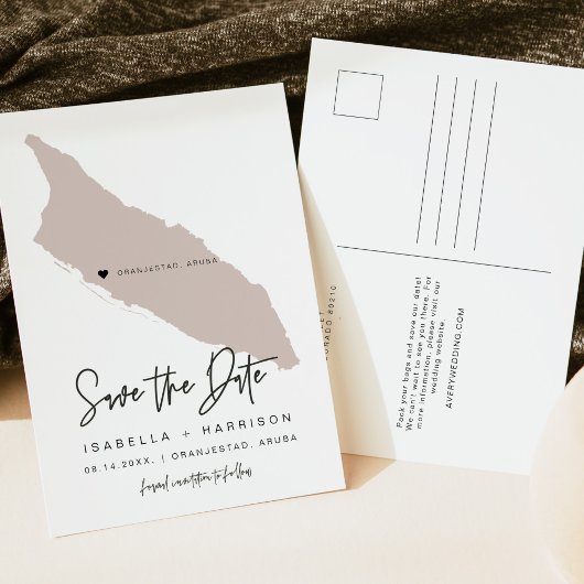 QUINN Aruba Karte Save the Date *Bewegliches Herz!