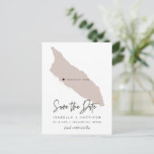 QUINN Aruba Karte Save the Date *Bewegliches Herz! (Stehend Vorderseite)