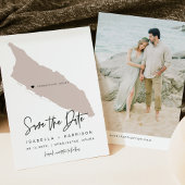 Quinn Blush Pink Aruba Map Foto Save the Date Einladung