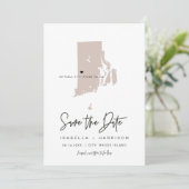 QUINN Blush Rhode Island Gepäckmarke Save the Date Einladung (Stehend Vorderseite)
