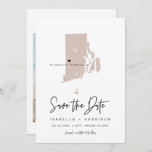 QUINN Blush Rhode Island Gepäckmarke Save the Date Einladung