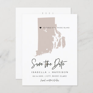 QUINN Blush Rhode Island Save the Date Postkarte