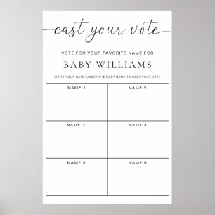 Quinn Cast your Vote Baby Name Game Abstimmung Poster