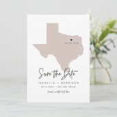 QUINN Dallas Texas Blush Pink Save the Date Karte (Stehend Vorderseite)
