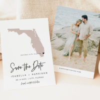 QUINN FLORIDA Blush Pink Map Foto Save the Date