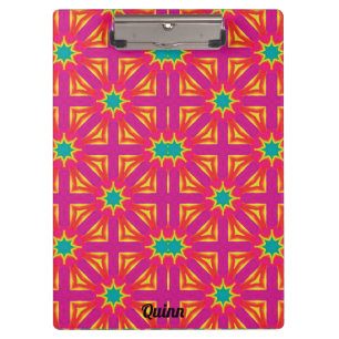 QUINN ~ Gelb, Blau, Rot und Rosa Klemmbrett
