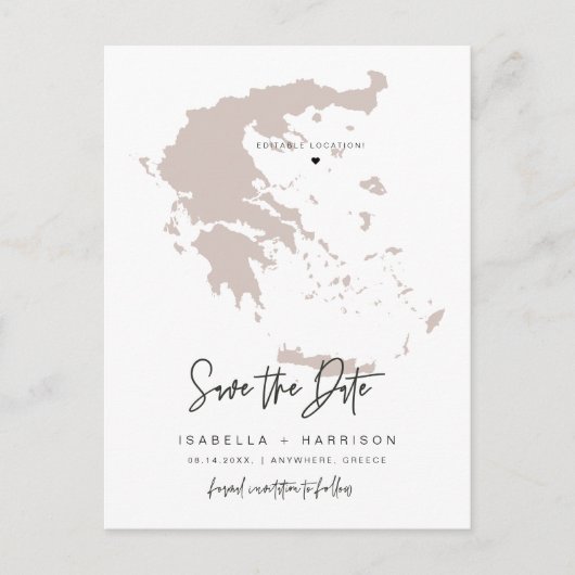 QUINN Griechenland Save the Date Karte (bewegliche (Vorderseite)