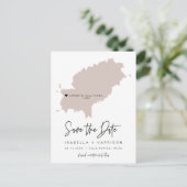 QUINN Ibiza Karte Save the Date (bewegliches Herz) (Stehend Vorderseite)