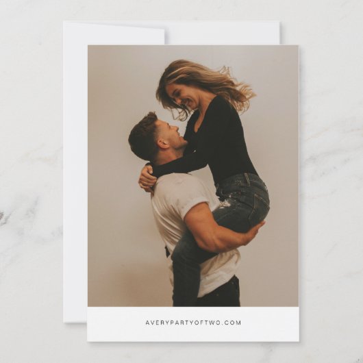 QUINN INDONESIEN Rosa Pink Karte Foto Save the Dat (Rückseite)