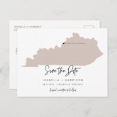 QUINN - Kentucky Karte Save the Date Bewegliches H (Vorne/Hinten)