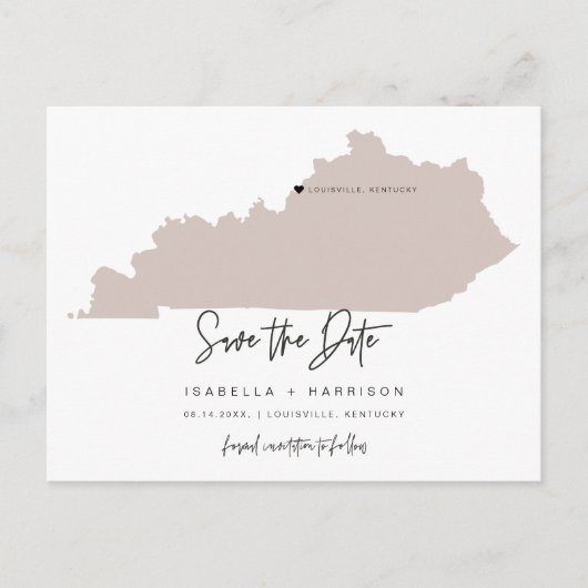 QUINN - Kentucky Karte Save the Date Bewegliches H (Vorderseite)