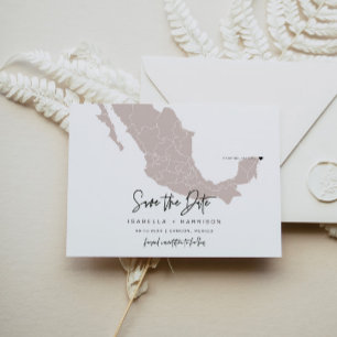 QUINN - Mexiko Karte Save the Date bewegliches Her