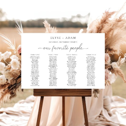 Quinn Minimal 4 Bankett Tischplatine Poster