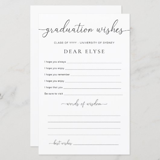 Quinn Minimal Abschluss Wishings (Vorne/Hinten)