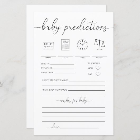 Quinn Minimal Baby Predictions Spiel (Vorne/Hinten)