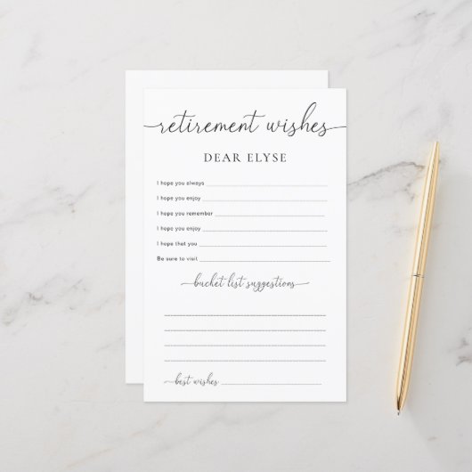 Quinn Minimalistisch Retirement wünscht (Vorderseite/Rückseite Beispiel)