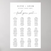 Quinn Modernes Minimal 12 Tisch Plakat (Vorne)